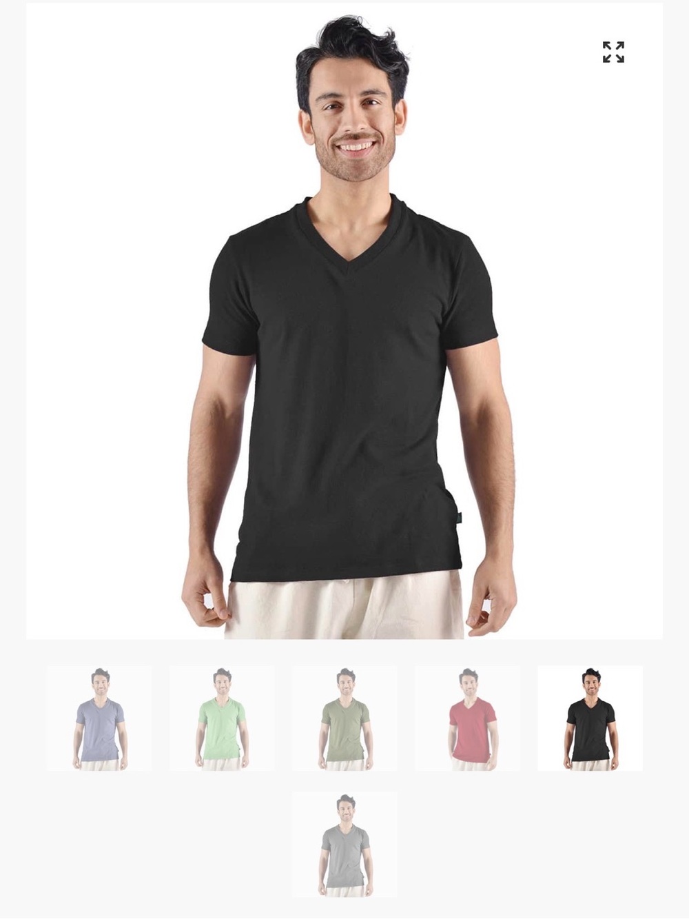 Organic Efforts Eco hemp cotton blend V neck Short Sleeve shirt Black medium NWT
